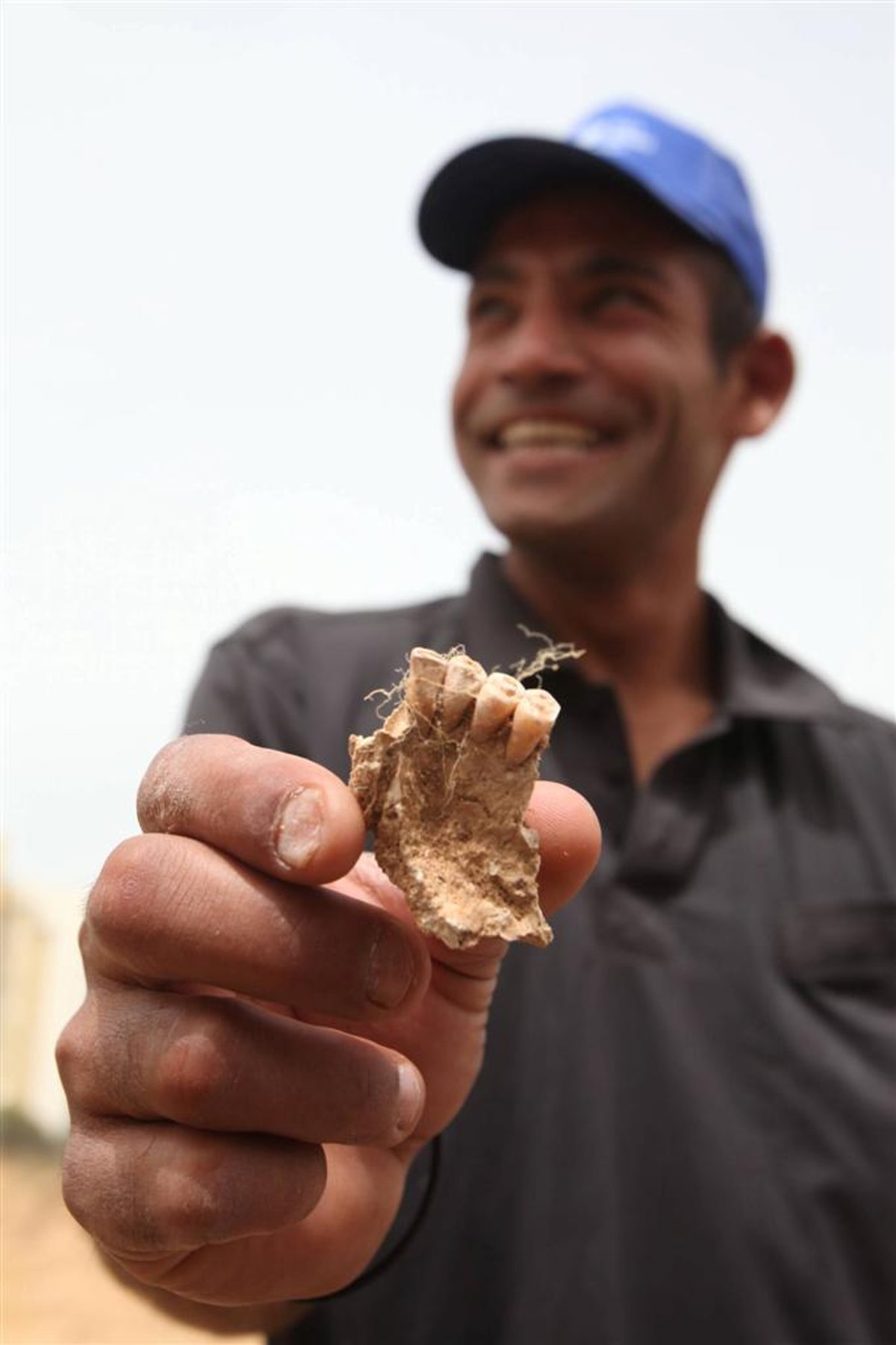 עובדים זרים פינו גולגלות, הצטלמו בחיוך עם איברים