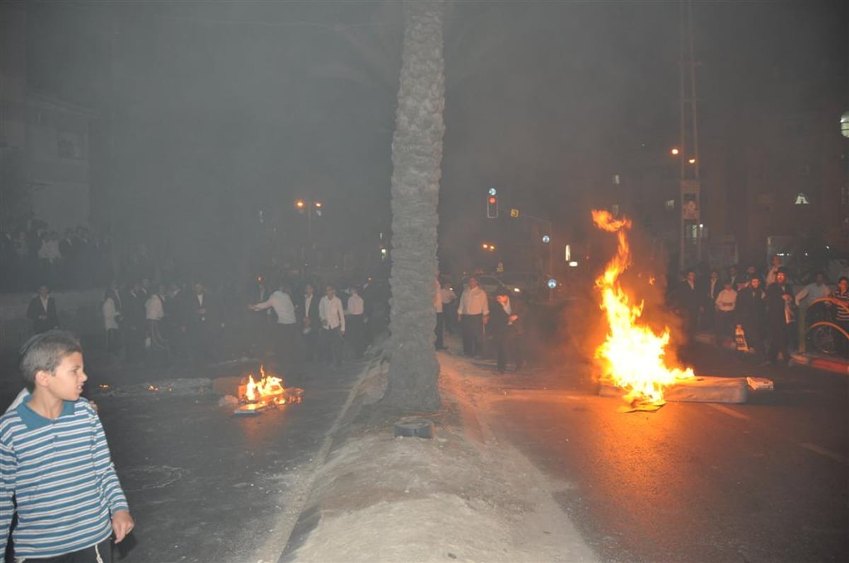 אתמול בבני-ברק: הפגנות והפרות-סדר