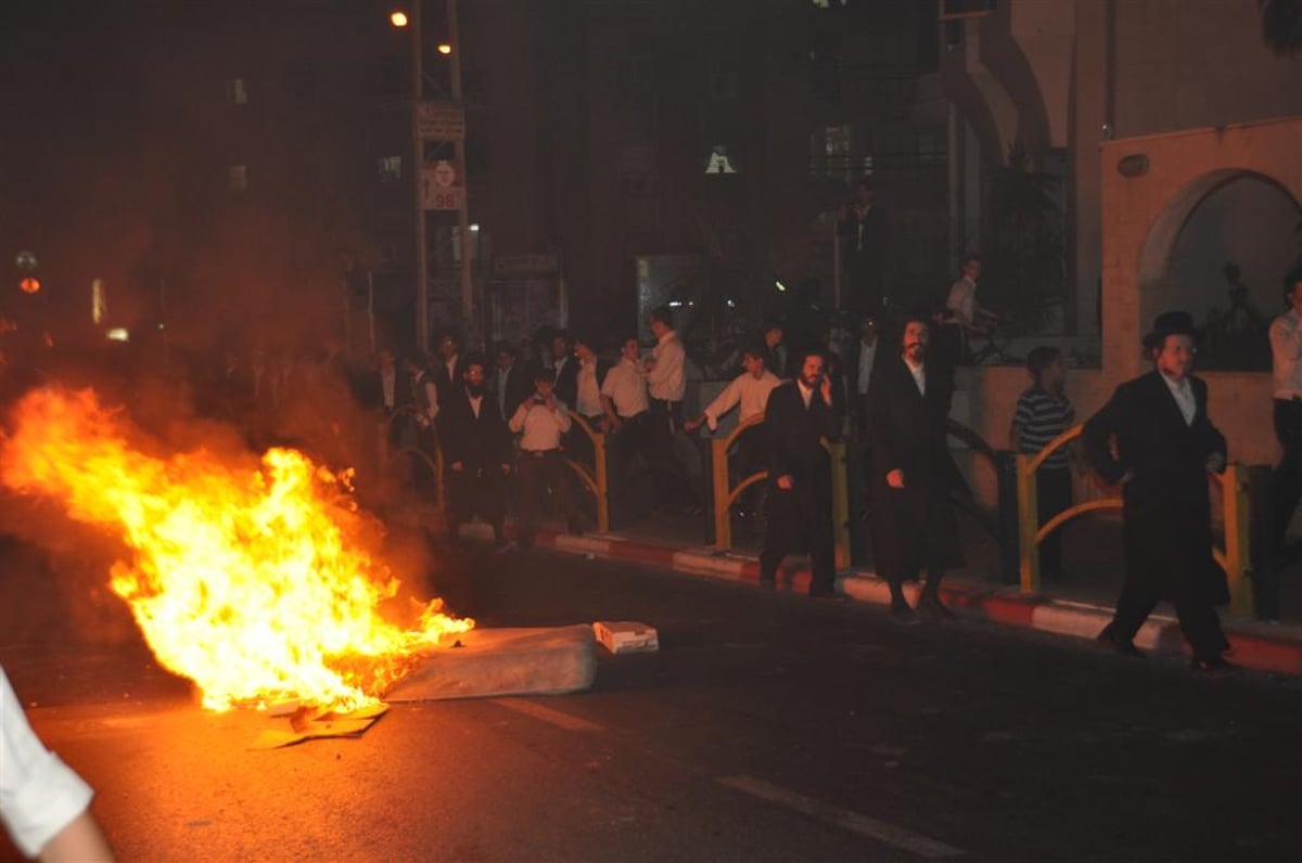 אתמול בבני-ברק: הפגנות והפרות-סדר