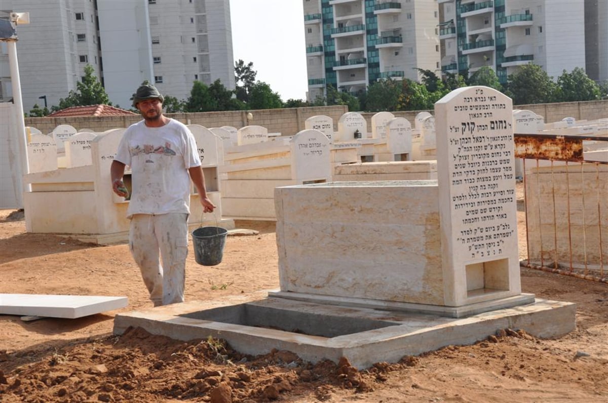 הקמת מצבה להגאון הרב נחום קוק זצ"ל רבה של העיר ר"ג