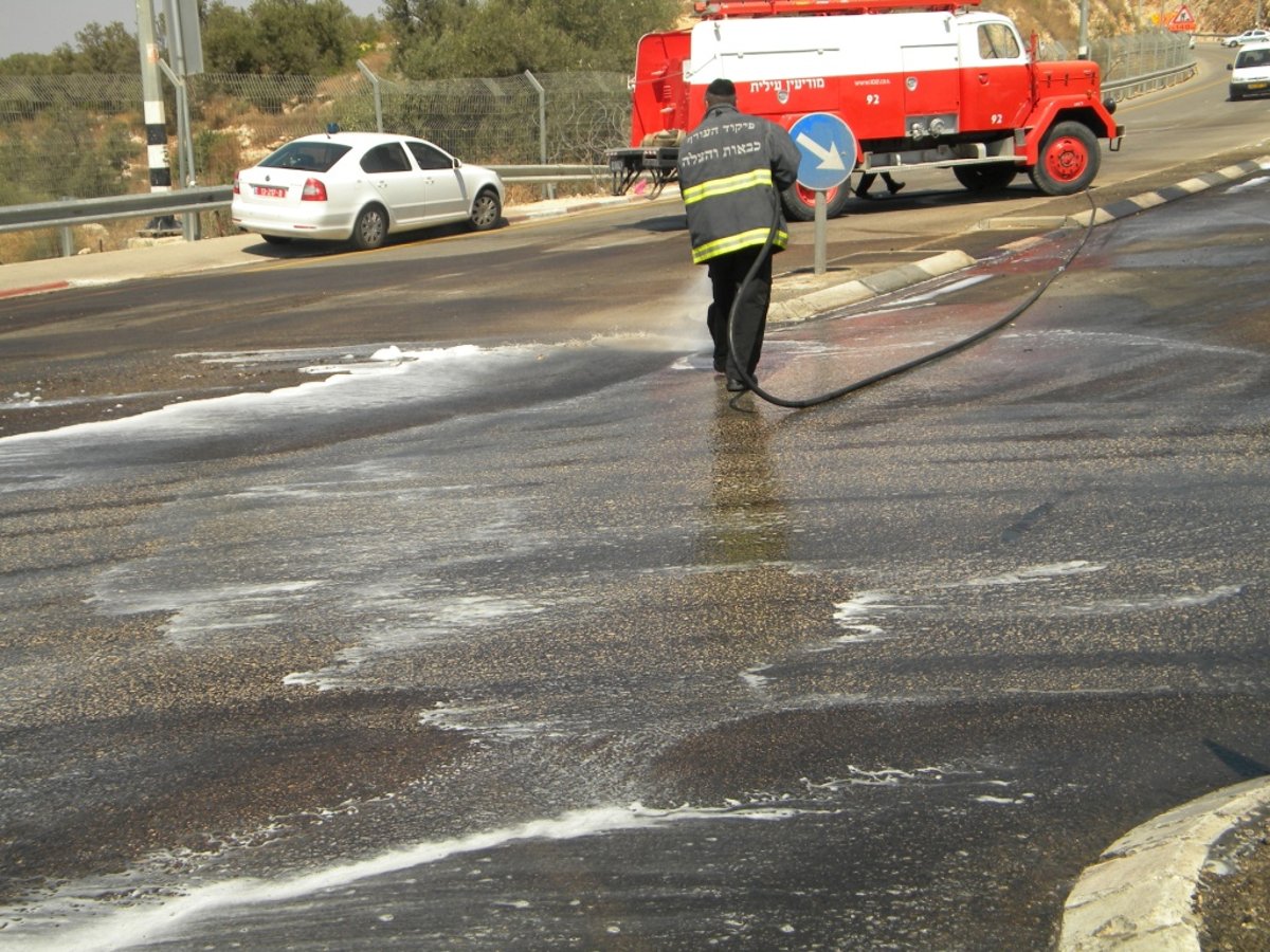 וידאו, תמונות: דליפת סולר השביתה את מודיעין-עלית