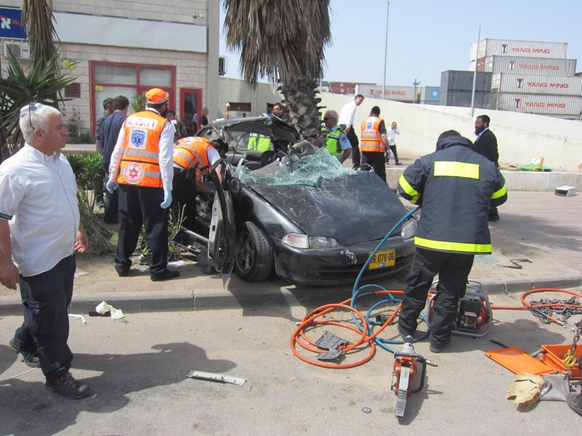 תמונות אסון: חרדי נהרג בתאונה באשדוד