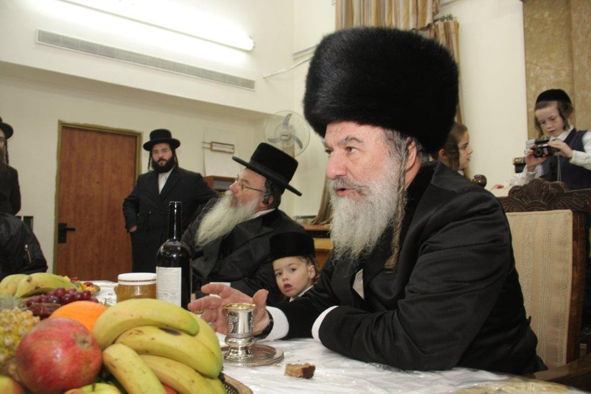 טיש פירות באשלג בשילוב חלאקה לנכד האדמו"ר