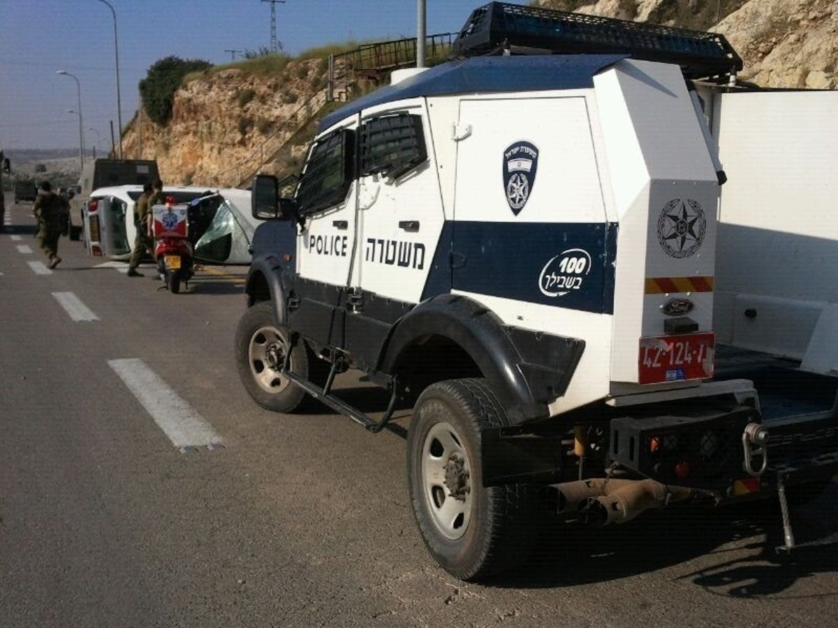 רכב פרטי התהפך בכביש 446; אין נפגעים