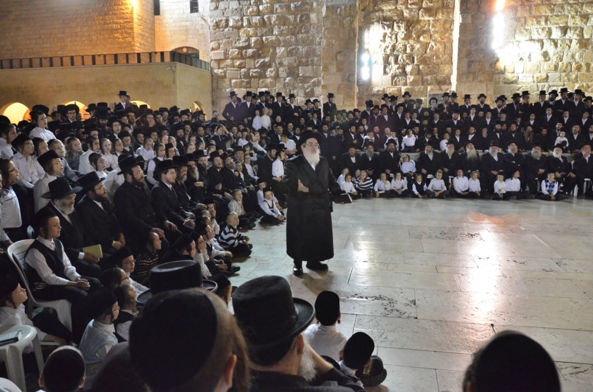 תיעוד: האדמו"ר מויזניץ בכותל המערבי