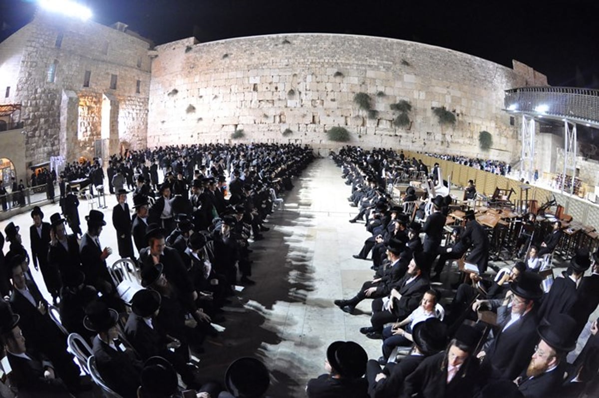 מוצאי תשעה באב בחצר הקודש בעלזא • תמונות