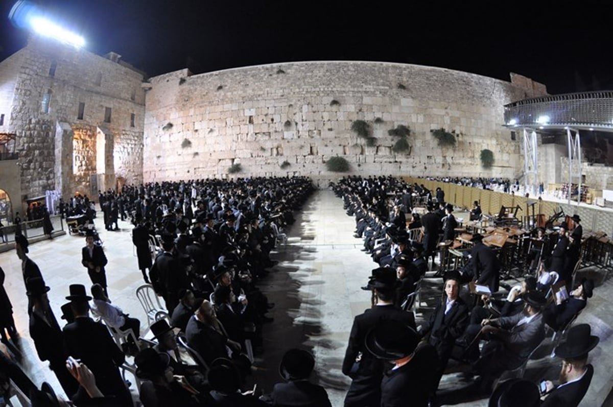 מוצאי תשעה באב בחצר הקודש בעלזא • תמונות