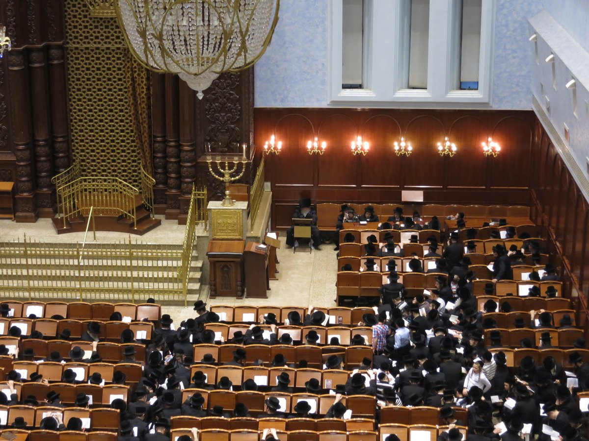 מוצאי תשעה באב בחצר הקודש בעלזא • תמונות