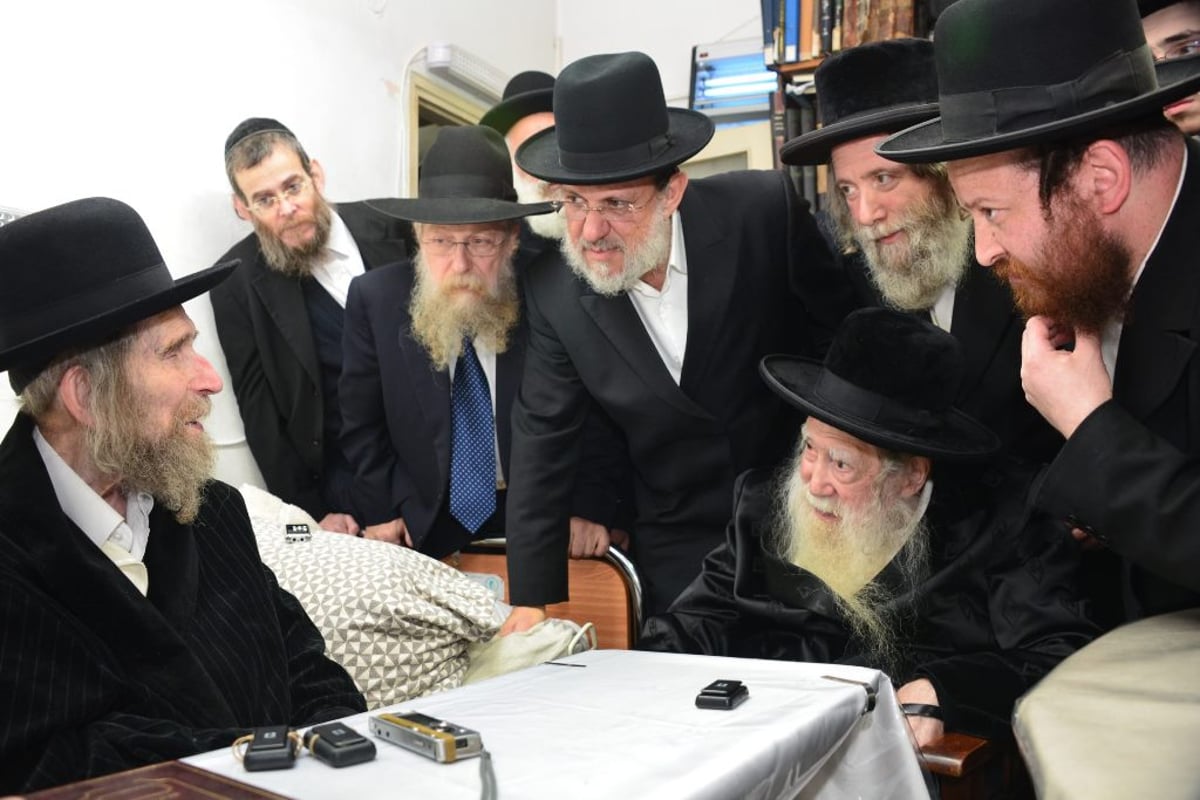 תיעוד: האדמו"ר מערלוי בביקור אצל הגראי"ל שטיינמן