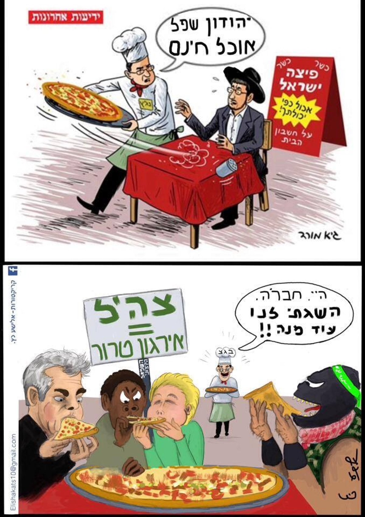 שתי הקריקטורות.