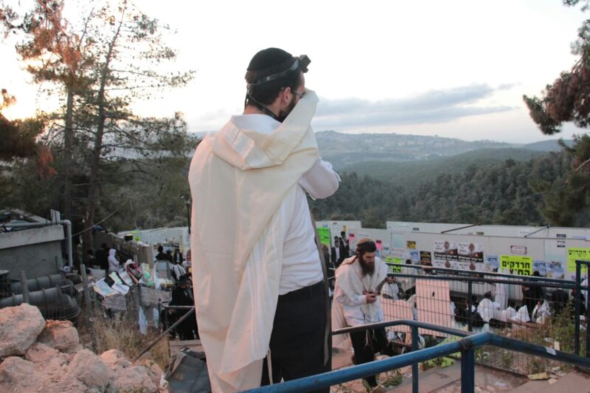 תיעוד ענק: תפילת שחרית סמוך לציון הרשב"י במירון