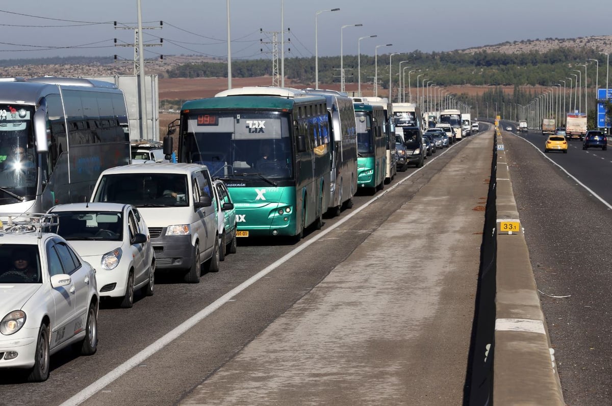 פקק תנועה באזור כביש 38