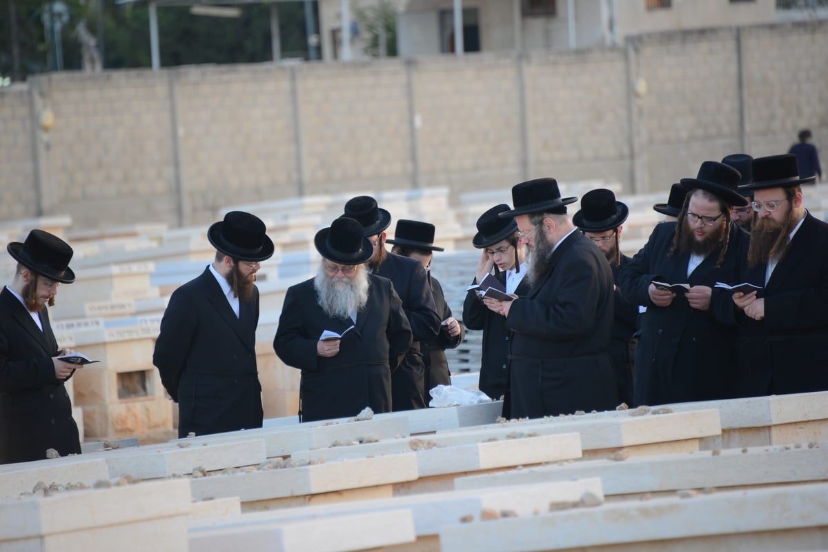 מרן הגראי"ל שטיינמן בקברה של רעייתו • צפו בוידאו וגלריה