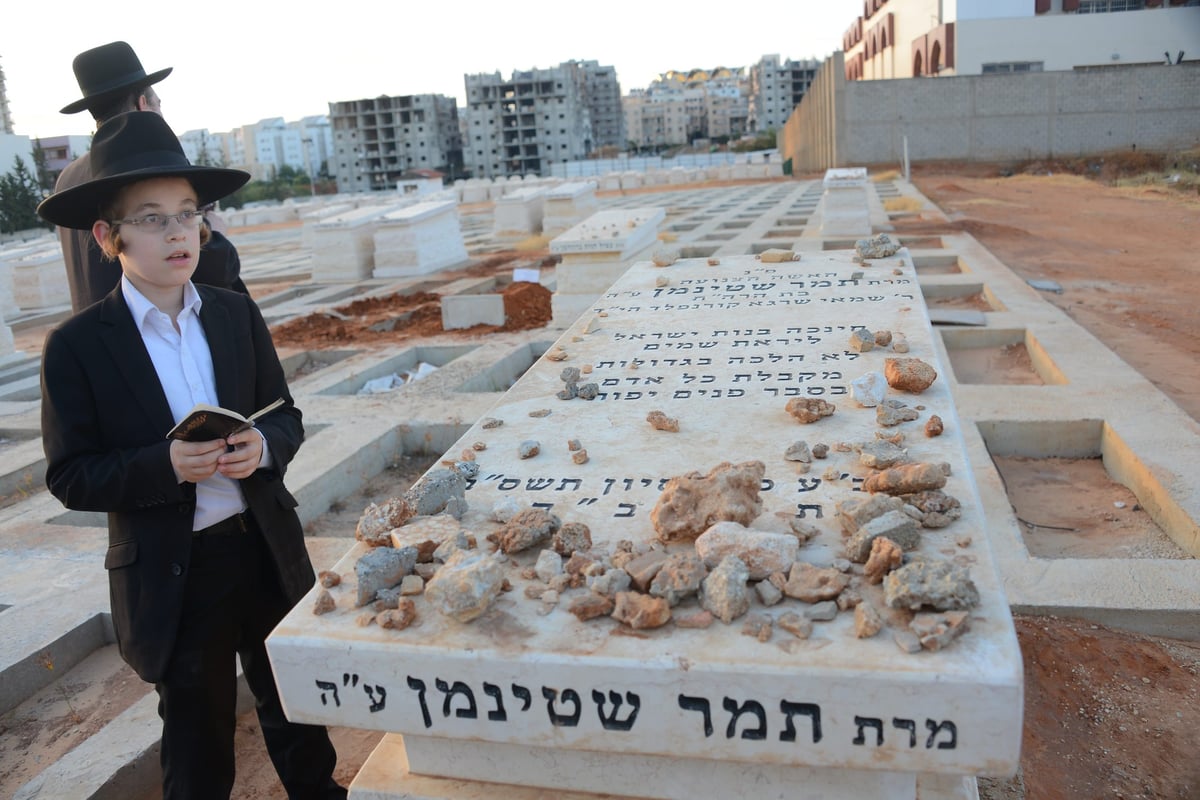 מרן הגראי"ל שטיינמן בקברה של רעייתו • צפו בוידאו וגלריה