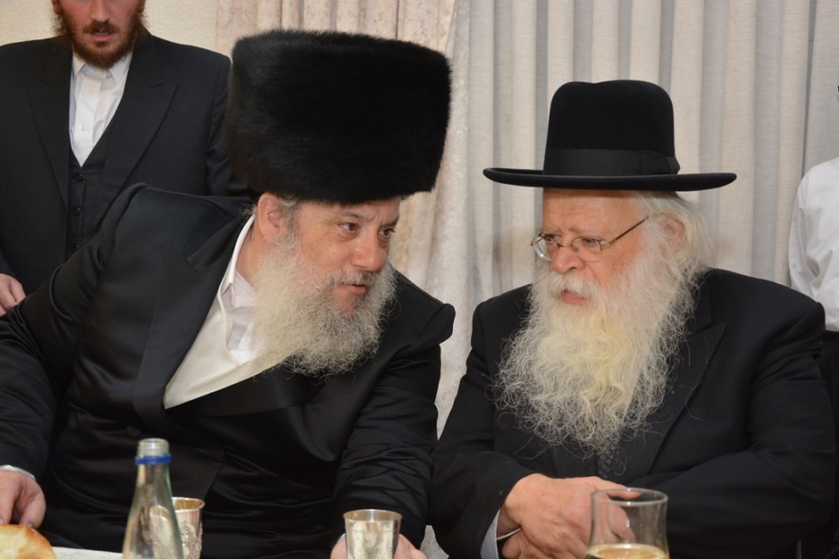 גלריה: אדמו"רים ורבנים בשבע ברכות לבן חנוך זייברט