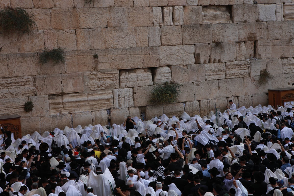 רבבות הגיעו למעמד ברכת כהנים בכותל • גלריית ענק