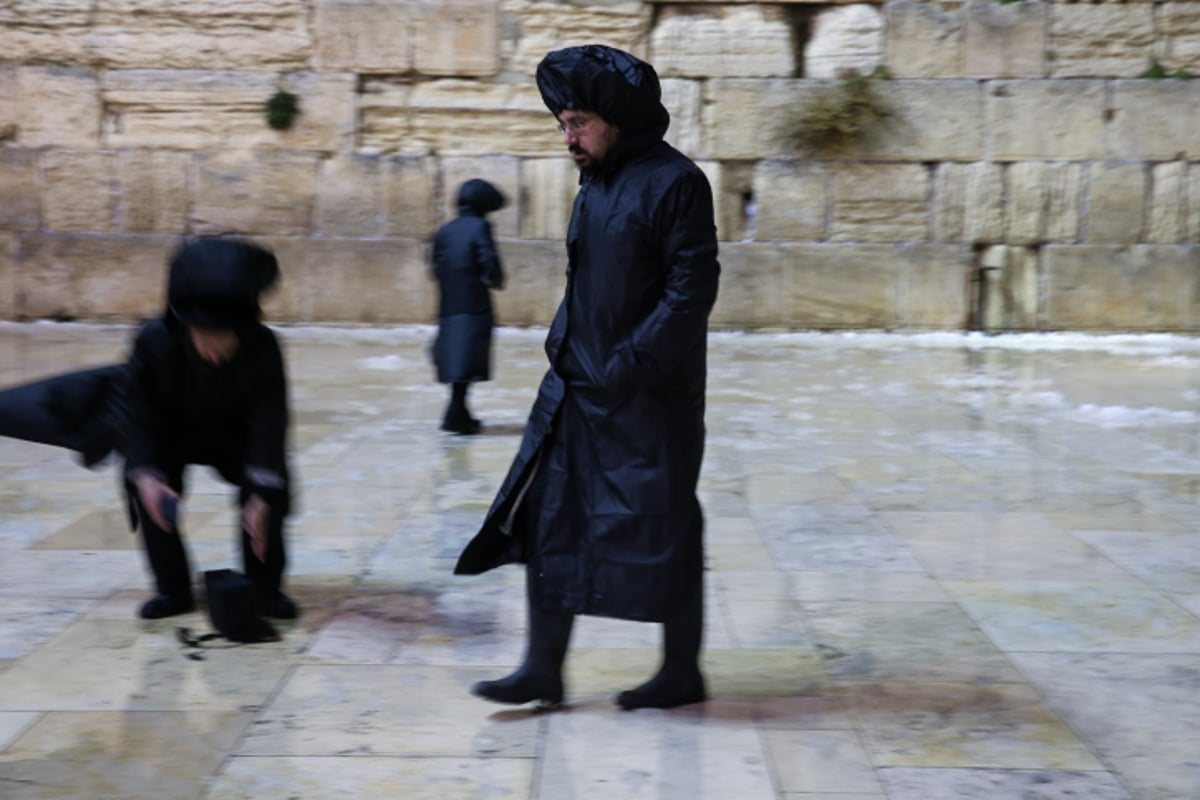 גלריה מרהיבה: הכותל המערבי מושלג