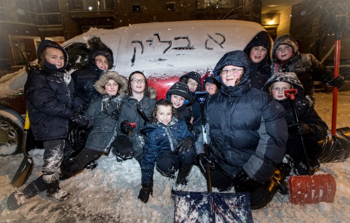 גלרית ענק: ילדי ניו יורק משחקים בשלג