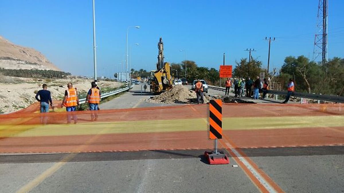 כביש 90: התגלה בולען בעומק ובקוטר 7 מטרים