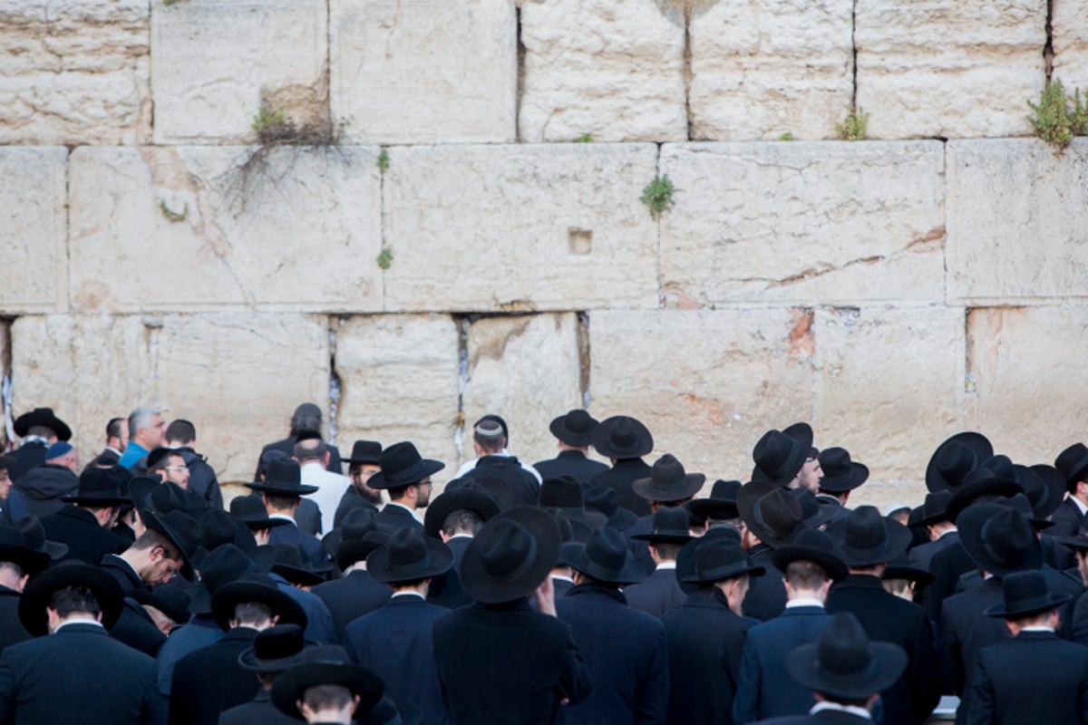 תיעוד: התפילה בכותל לרפואת רבי דב צבי קרלנשטיין