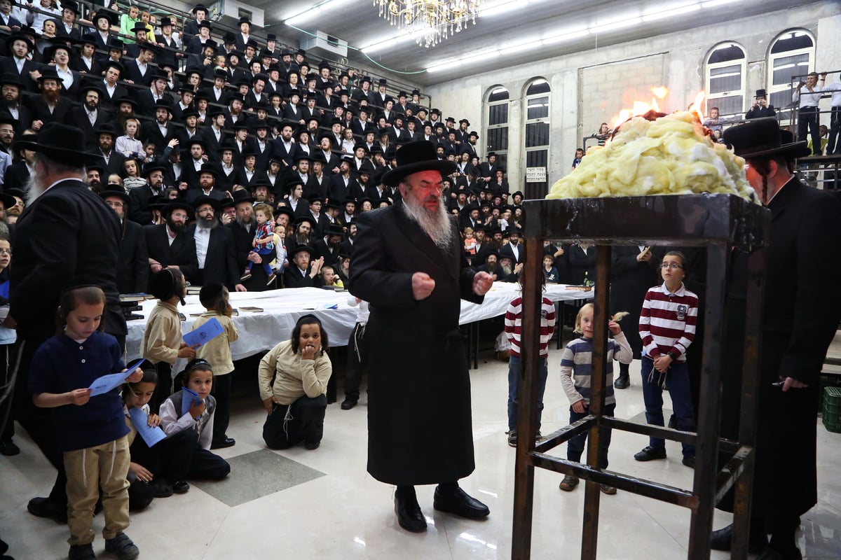 צפו: הרבי מלעלוב בהדלקת המדורה