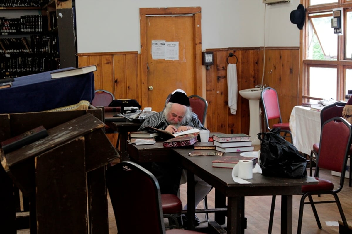 תיעוד: גאב"ד קארלסבורג לומד בנופש בהרים