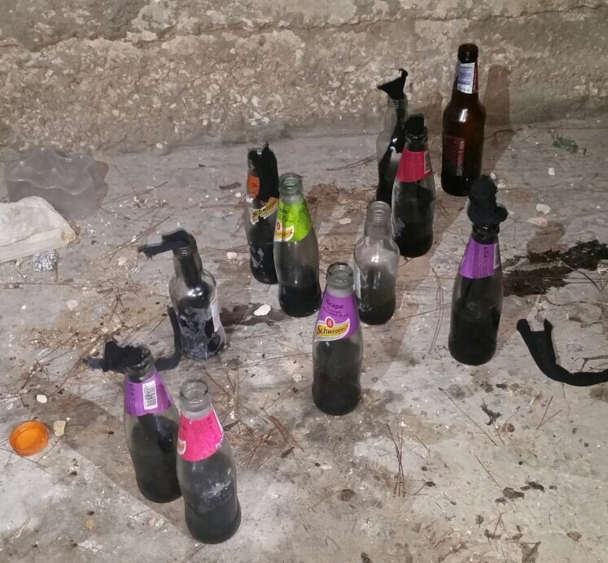 א-טור: נתפסו 15 בקבוקי תבערה מוכנים להשלכה