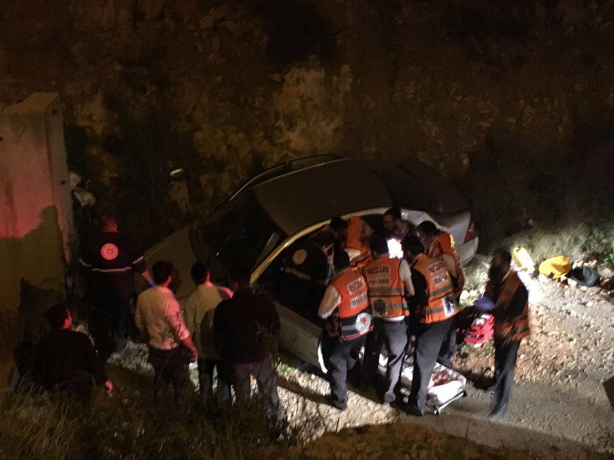 ביתר עילית: נהג החליק לוואדי מגובה 5 מטר