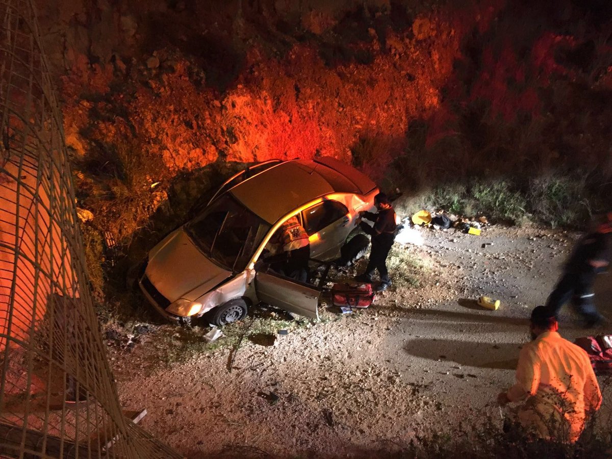 ביתר עילית: נהג החליק לוואדי מגובה 5 מטר