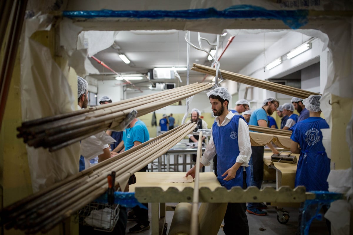 ערב פורים: בכפר חב"ד כבר אופים מצות • צפו