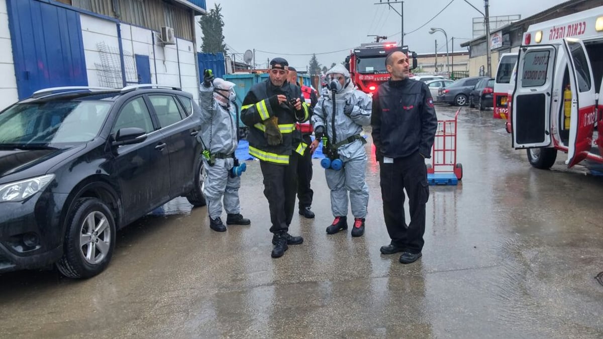 צפו: לוחמי האש תרגלו דליפת חומרים מסוכנים