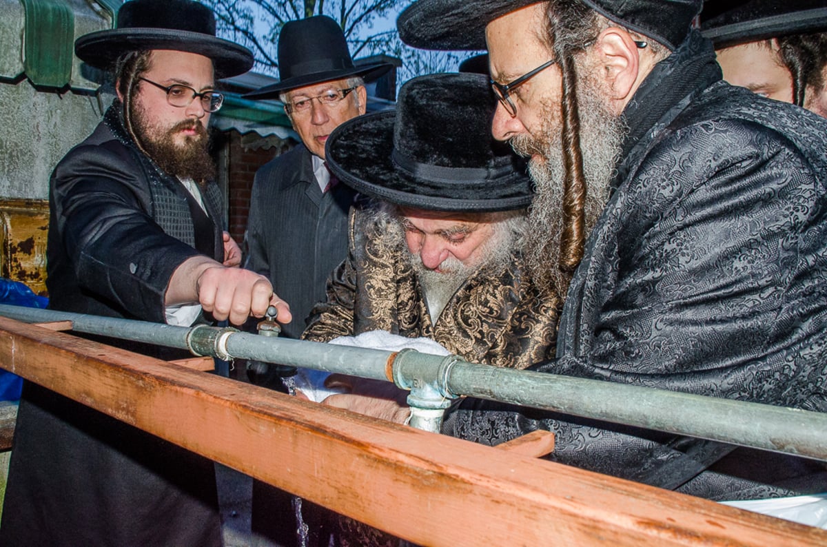 גאב"ד קארלסבורג בשאיבת מים שלנו. תיעוד