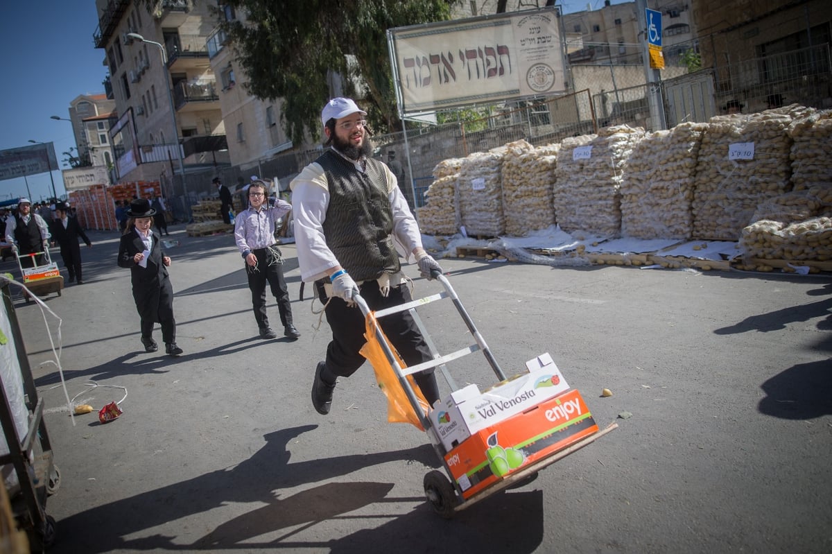 חלוקת 'קמחא דפסחא' במאה שערים • תיעוד