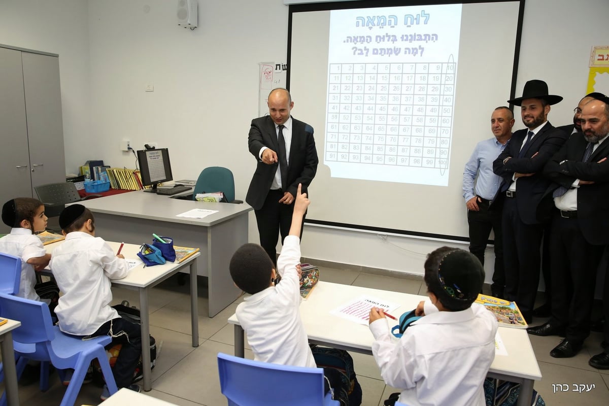 השר נפתלי בנט במוסדות ש"ס: אין סיבה שתקבלו פחות