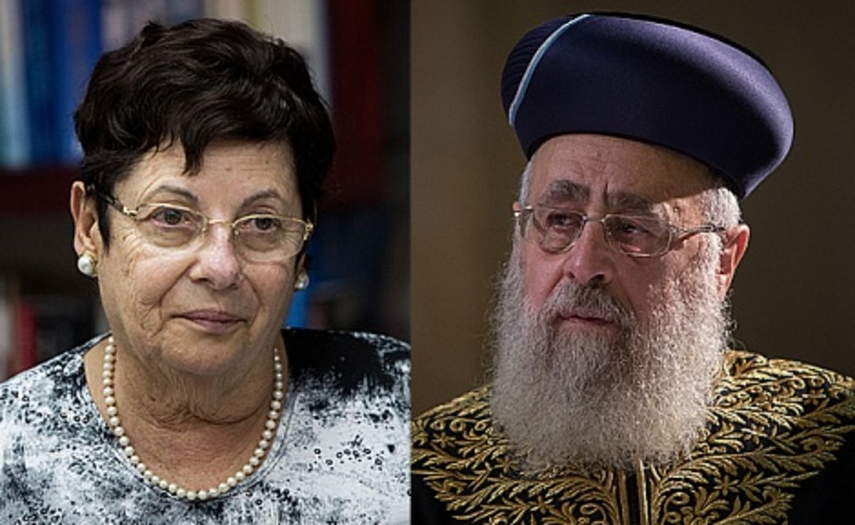 נשיא בית הדין הגדול הגר"י יוסף ונשיאת בית המשפט העליון מרים נאור