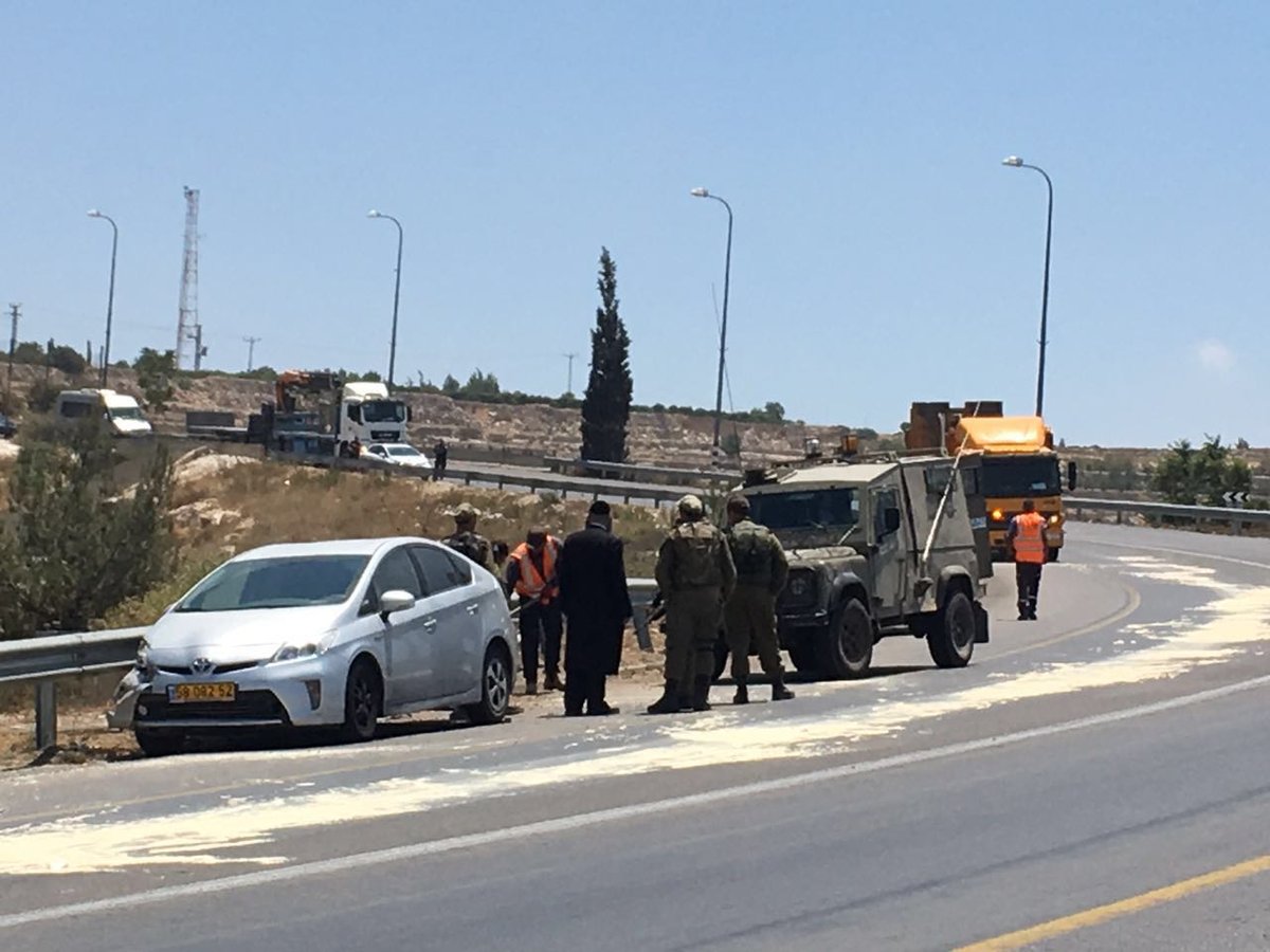 חשד: ניסיון פיגוע סמוך לביתר עילית - הנהג יצא ללא פגע