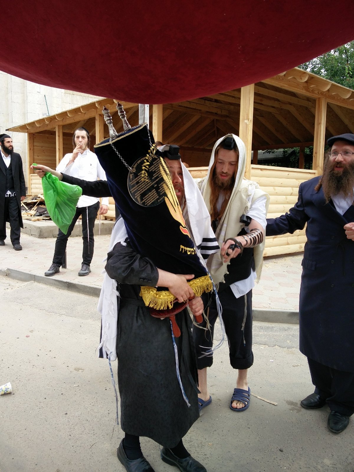 תיעוד ענק: כך מכניסים ספר תורה באומן