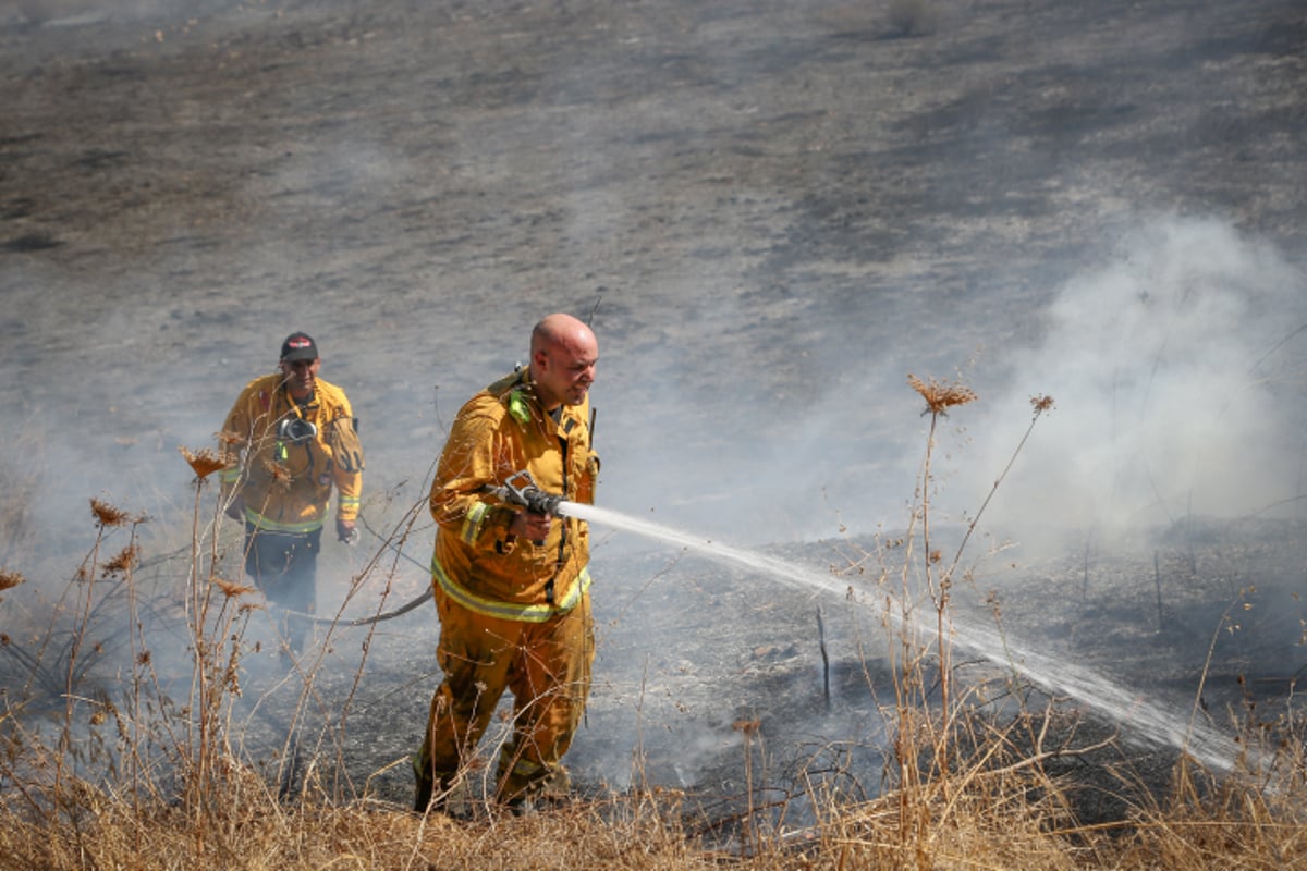 תיעוד: שריפה ליד הבתים ברמת בית שמש