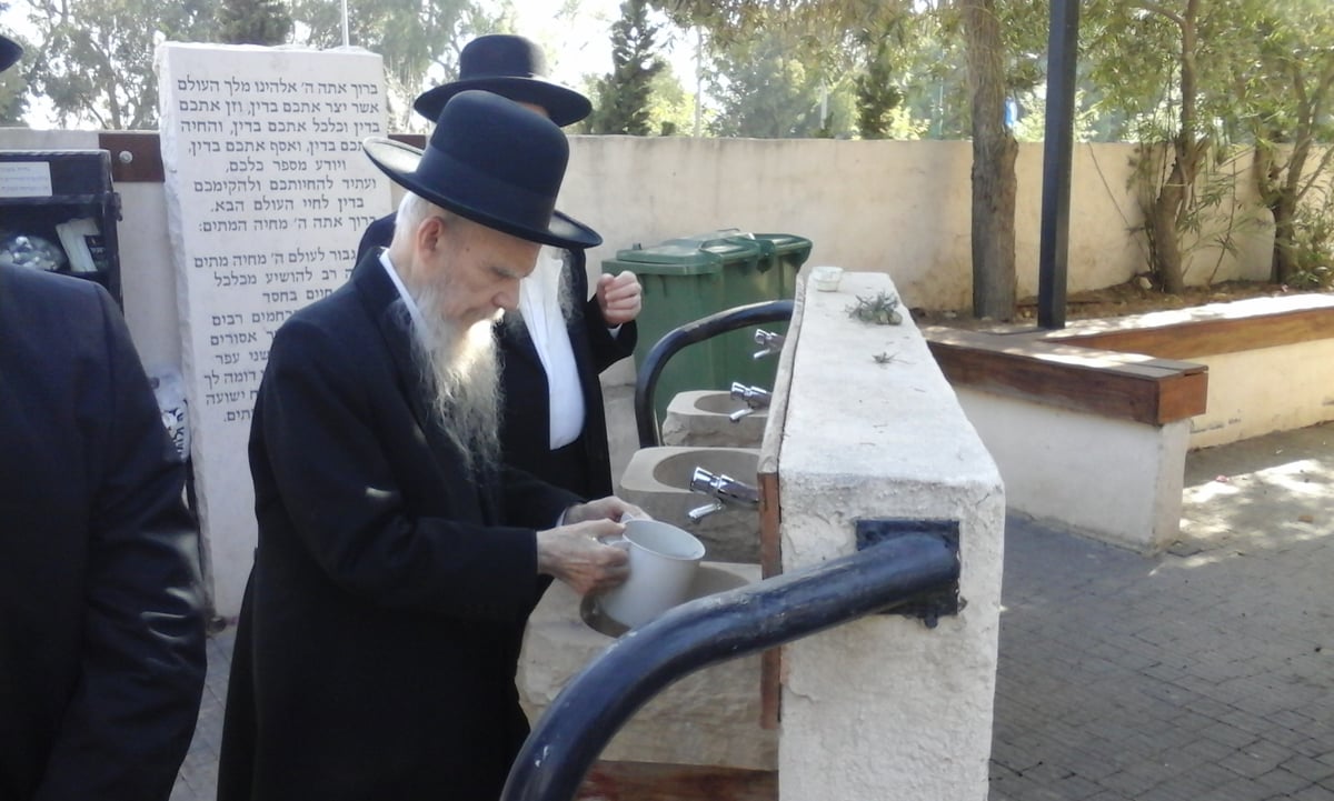 הגרי"ג אדלשטיין התפלל בציון אביו | תיעוד