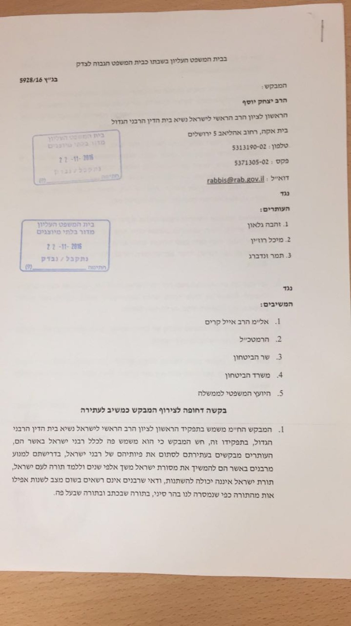 הראשל"צ הגר"י יוסף מתייצב לצד הרב אייל קרים