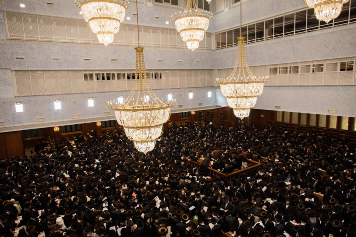 קריאת המגילה והתחפושות בבעלזא. תיעוד