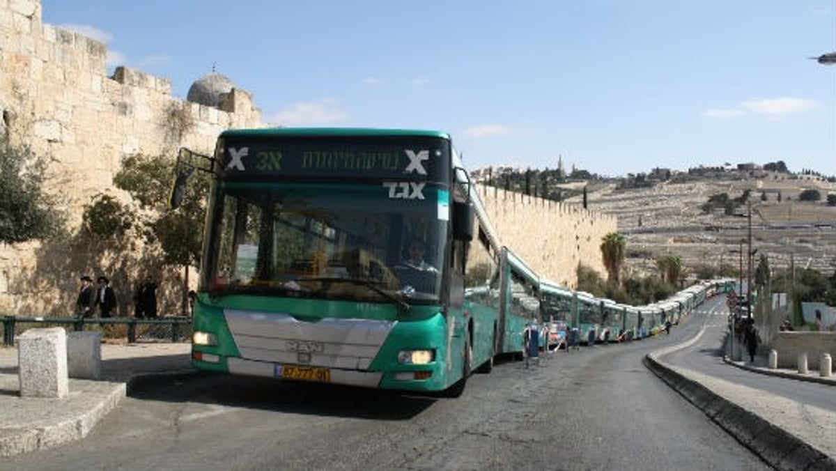 קווי אגד ליד הכותל המערבי