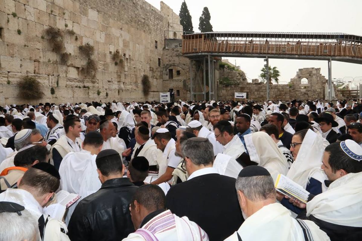 צפו: אלפים בברכת הכהנים ברחבת הכותל המערבי