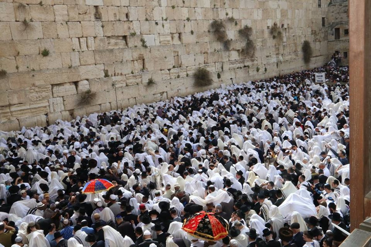 צפו: אלפים בברכת הכהנים ברחבת הכותל המערבי