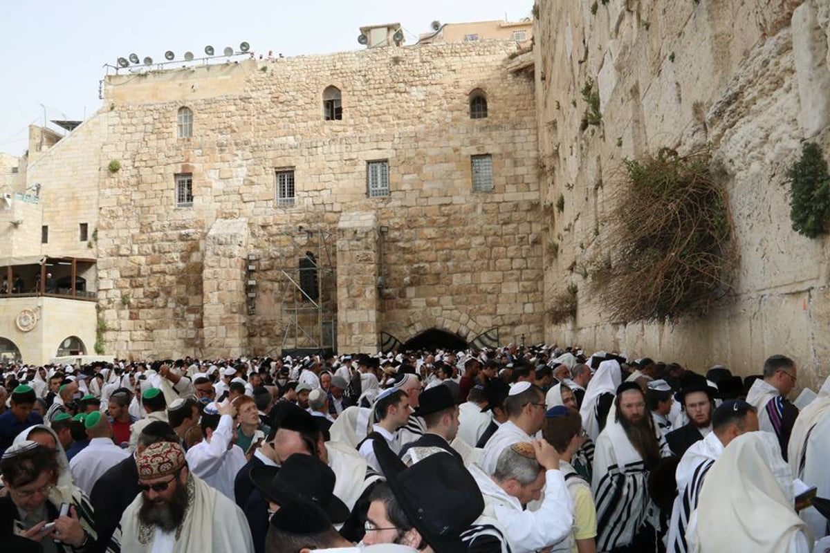 צפו: אלפים בברכת הכהנים ברחבת הכותל המערבי