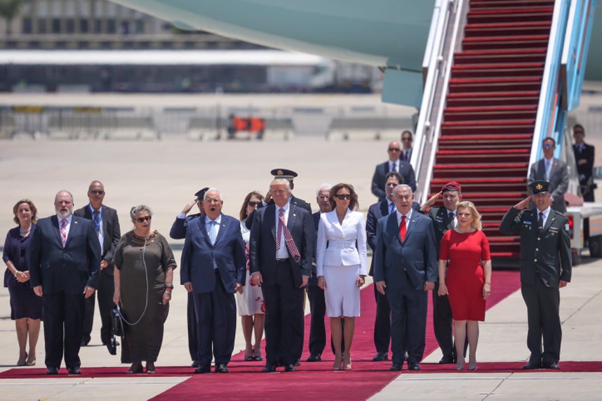 טראמפ: 'נפלא להיות כאן בישראל; הזדמנות נדירה לשלום'