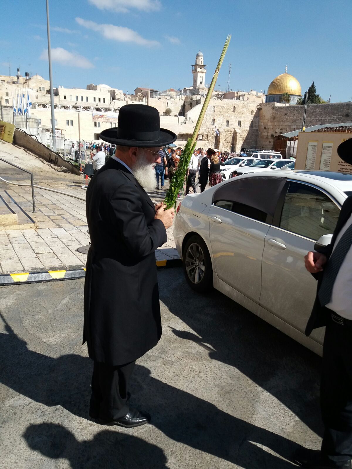 הגאון רבי ראובן אלבז נוטל ארבעת המינים בכותל