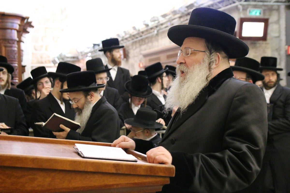 האדמו"ר מנדבורנה העתיר בתפילה בכותל • תיעוד