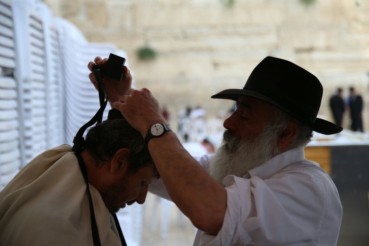 על רקע הצעקות בנתב"ג: תפילין בכותל