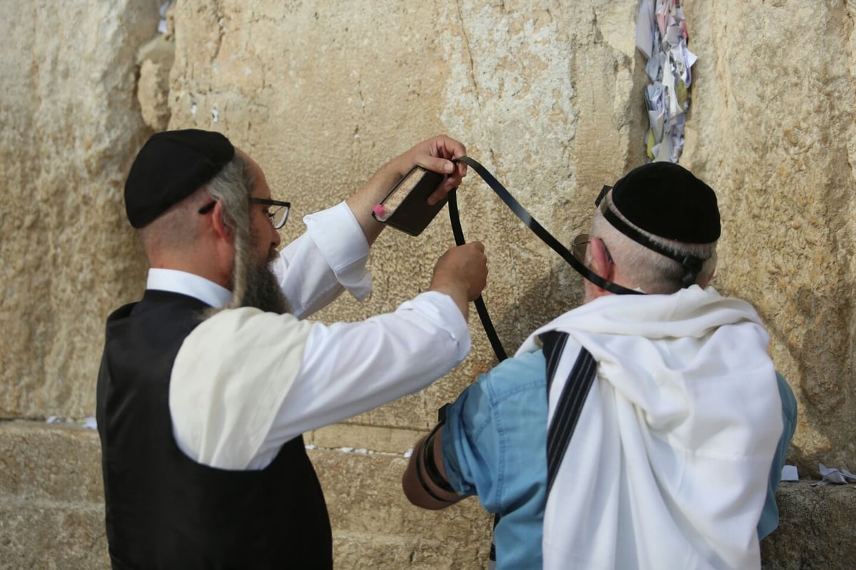 על רקע הצעקות בנתב"ג: תפילין בכותל